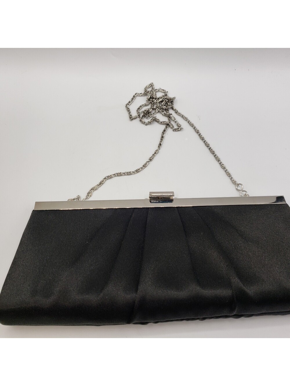 Jessica McClintock Black Evening Clutch Bag Purse Shoulder Chain Cocktail